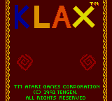 Klax (USA, Europe) Title Screen